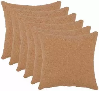 vidaXL Kissenbezug 6 pcs HEERLEN Beige 30 x 30 cm Boucl&eacute;