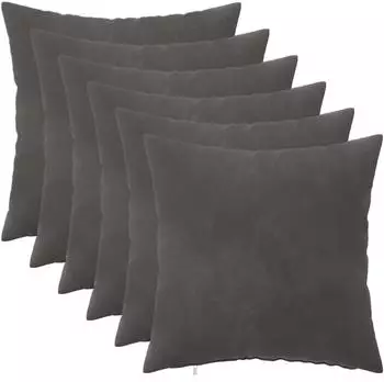 vidaXL Kissenbezug 6 pcs HEERLEN Dunkelgrau 40 x 40 cm Samt