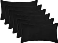 vidaXL Kissenbezug 6 pcs HOUTEN Schwarz 40 x 80 cm Boucl&eacute;