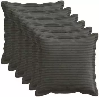 vidaXL Kissenbezug 6 stk. HOUTEN Anthrazit 30 x 30 cm Cord