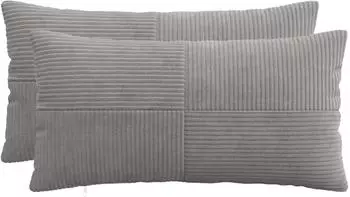 vidaXL Kissenbezug 2 pcs ALMELO Hellgrau 40 x 80 cm Cord
