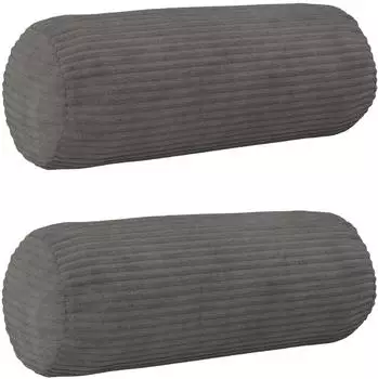 vidaXL Kissenbezug 2 pcs HEERLEN Dunkelgrau &Oslash; 15 x 40 cm Cord