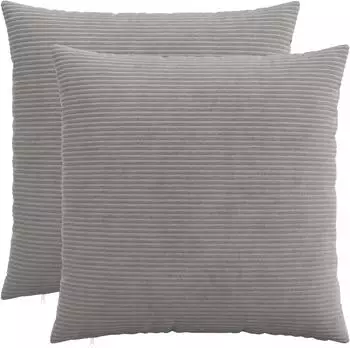 vidaXL Kissenbezug 2 pcs HEERLEN Hellgrau 80 x 80 cm Cord
