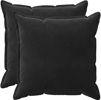 vidaXL Kissenbezug 2 pcs HOUTEN Schwarz 80 x 80 cm Samt