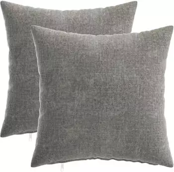vidaXL Kissenbezug 2 stk. HEERLEN Dunkelgrau 40 x 40 cm Chenille-Stoff