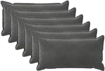 vidaXL Kissenbezug 6 pcs HOUTEN Dunkelgrau 40 x 80 cm Samt