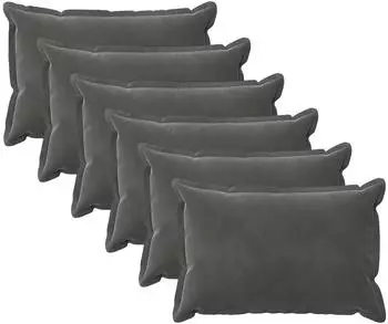 vidaXL Kissenbezug 6 pcs HOUTEN Dunkelgrau 50 x 80 cm Samt