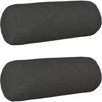 vidaXL Kissenbezug 2 stk. HEERLEN Dunkelgrau &Oslash; 15 x 40 cm Stoff