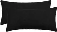 vidaXL Kissenbezug 2 stk. HEERLEN Schwarz 40 x 80 cm Boucl&eacute;