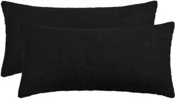 vidaXL Kissenbezug 2 pcs HEERLEN Schwarz 40 x 80 cm Boucl&eacute;