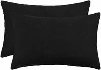 vidaXL Kissenbezug 2 stk. HEERLEN Schwarz 50 x 70 cm Boucl&eacute;
