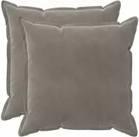 vidaXL Kissenbezug 2 stk. HOUTEN Hellgrau 60 x 60 cm Samt