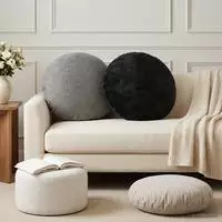 vidaXL Kissenbezug 2 stk. HEERLEN Dunkelgrau Durchmesser 60 cm