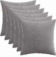 vidaXL Kissenbezug 6 stk. ALMELO Hellgrau 45 x 45 cm Cord