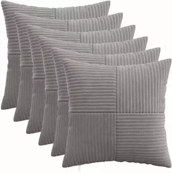 vidaXL Kissenbezug 6 pcs ALMELO Hellgrau 45 x 45 cm Cord