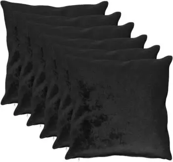 vidaXL Kissenbezug 6 pcs HEERLEN Schwarz 65 x 65 cm Flanell
