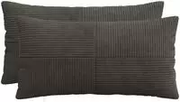 vidaXL Kissenbezug 2 stk. ALMELO Anthrazit 40 x 70 cm Cord