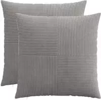 vidaXL Kissenbezug 2 stk. ALMELO Hellgrau 55 x 55 cm Cord