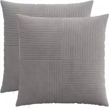 vidaXL Kissenbezug 2 pcs ALMELO Hellgrau 55 x 55 cm Cord