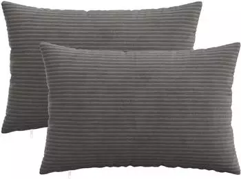 vidaXL Kissenbezug 2 pcs HEERLEN Dunkelgrau 40 x 60 cm Cord