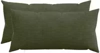 vidaXL Kissenbezug 2 stk. HEERLEN Gr&uuml;n 40 x 80 cm Cord
