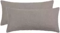 vidaXL Kissenbezug 2 stk. HEERLEN Hellgrau 40 x 80 cm Boucl&eacute;