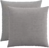 vidaXL Kissenbezug 2 stk. HEERLEN Hellgrau 55 x 55 cm Cord