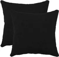 vidaXL Kissenbezug 2 stk. HEERLEN Schwarz 40 x 40 cm Boucl&eacute;