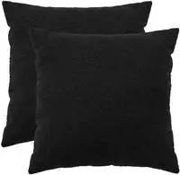 vidaXL Kissenbezug 2 stk. HEERLEN Schwarz 55 x 55 cm Boucl&eacute;