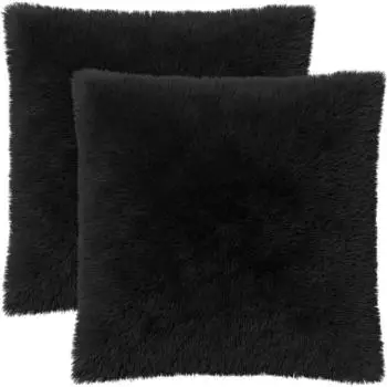 vidaXL Kissenbezug 2 pcs HEERLEN Schwarz 80 x 80 cm PV Fleece