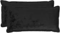 vidaXL Kissenbezug 2 stk. HOUTEN Schwarz 40 x 80 cm Flanell