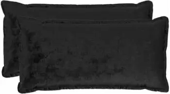 vidaXL Kissenbezug 2 pcs HOUTEN Schwarz 40 x 80 cm Flanell