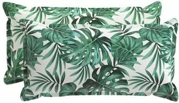 vidaXL Kissenbezug 2 stk. HOUTEN Blattmuster 40 x 80 cm Polyester