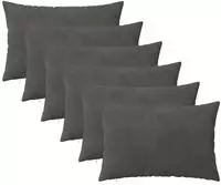 vidaXL Kissenbezug 6 stk. HEERLEN Dunkelgrau 50 x 80 cm Samt