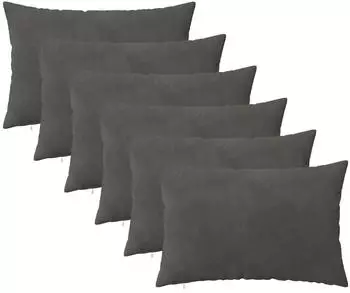 vidaXL Kissenbezug 6 pcs HEERLEN Dunkelgrau 50 x 80 cm Samt