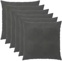 vidaXL Kissenbezug 6 stk. HEERLEN Dunkelgrau 65 x 65 cm Samt
