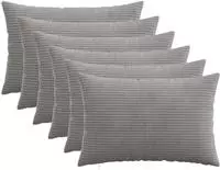 vidaXL Kissenbezug 6 stk. HEERLEN Hellgrau 40 x 60 cm Cord