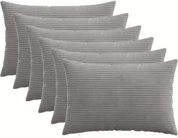 vidaXL Kissenbezug 6 pcs HEERLEN Hellgrau 40 x 60 cm Cord