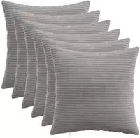 vidaXL Kissenbezug 6 stk. HEERLEN Hellgrau 45 x 45 cm Cord
