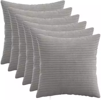 vidaXL Kissenbezug 6 pcs HEERLEN Hellgrau 45 x 45 cm Cord