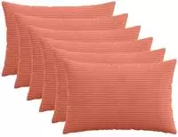 vidaXL Kissenbezug 6 stk. HEERLEN Rot-Orange 30 x 50 cm Cord