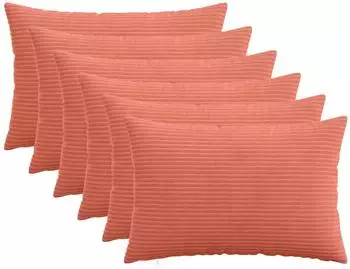 vidaXL Kissenbezug 6 pcs HEERLEN Rot-Orange 30 x 50 cm Cord