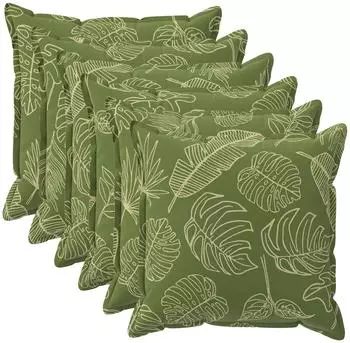 vidaXL Kissenbezug 6 stk. HOUTEN Blattdesign 55 x 55 cm Polyester