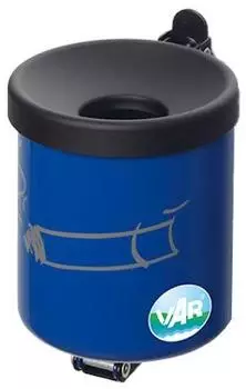 Proregal Robuster Ascher Zur Wandmontage 0,6 Liter HxBxT 10 x 9 x 9 cm Stahl Blau