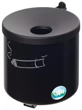 Proregal Robuster Ascher Zur Wandmontage 2,4 Liter HxBxT 16 x 15,5 x 15,5 cm Stahl Schwarz