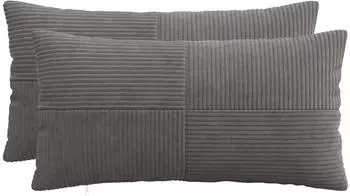 vidaXL Kissenbezug 2 pcs ALMELO Dunkelgrau 40 x 80 cm Cord
