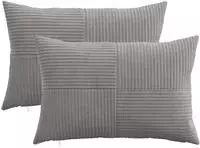 vidaXL Kissenbezug 2 stk. ALMELO Hellgrau 30 x 50 cm Cord