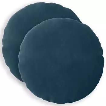 vidaXL Kissenbezug 2 pcs HEERLEN Blau Ø 30 cm Samt