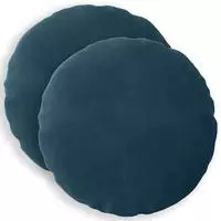 vidaXL Kissenbezug 2 stk. HEERLEN Blau Durchmesser 40 cm Samt