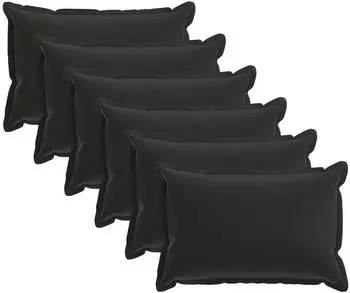 vidaXL Kissenbezug 6 stk. HOUTEN Schwarz 40 x 60 cm Polyester